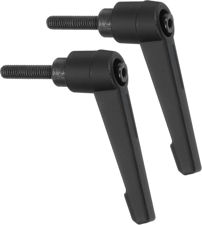 uxcell 2Pcs M5 x 20mm Adjustable Knobs Handle Male Thread Push Button Ratchet Quick Release Locking Rotating Bolt for Lathe Machinery, Black - Image 1